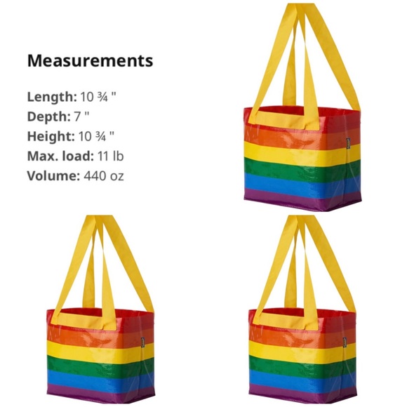 IKEA Bags Three Multicolored Striped Pride Shopping Bags Poshmark